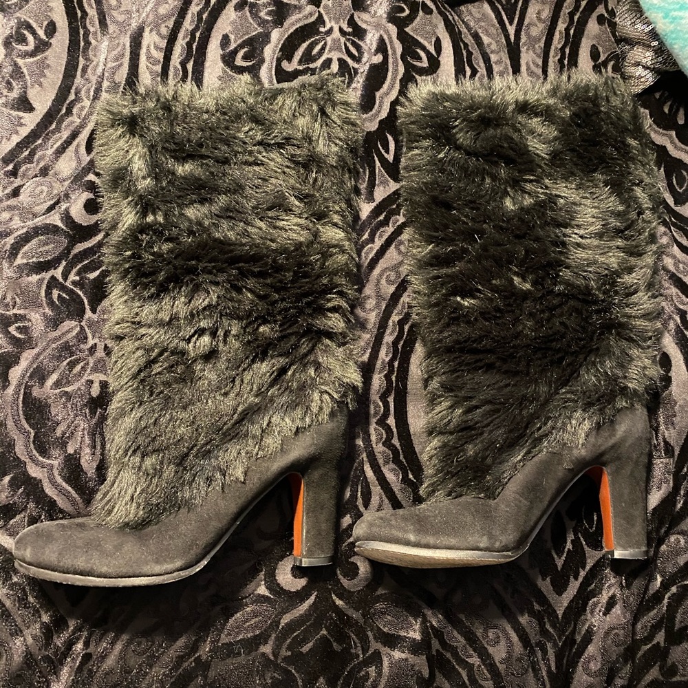 Faux Fur Black Boots